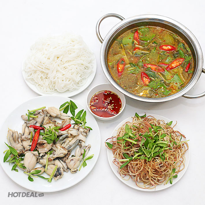 LẨU ẾCH NẤU LÁ GIANG/NẤU CHUỐI ĐẬU